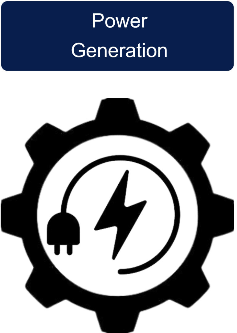 Power generation icon with gear.