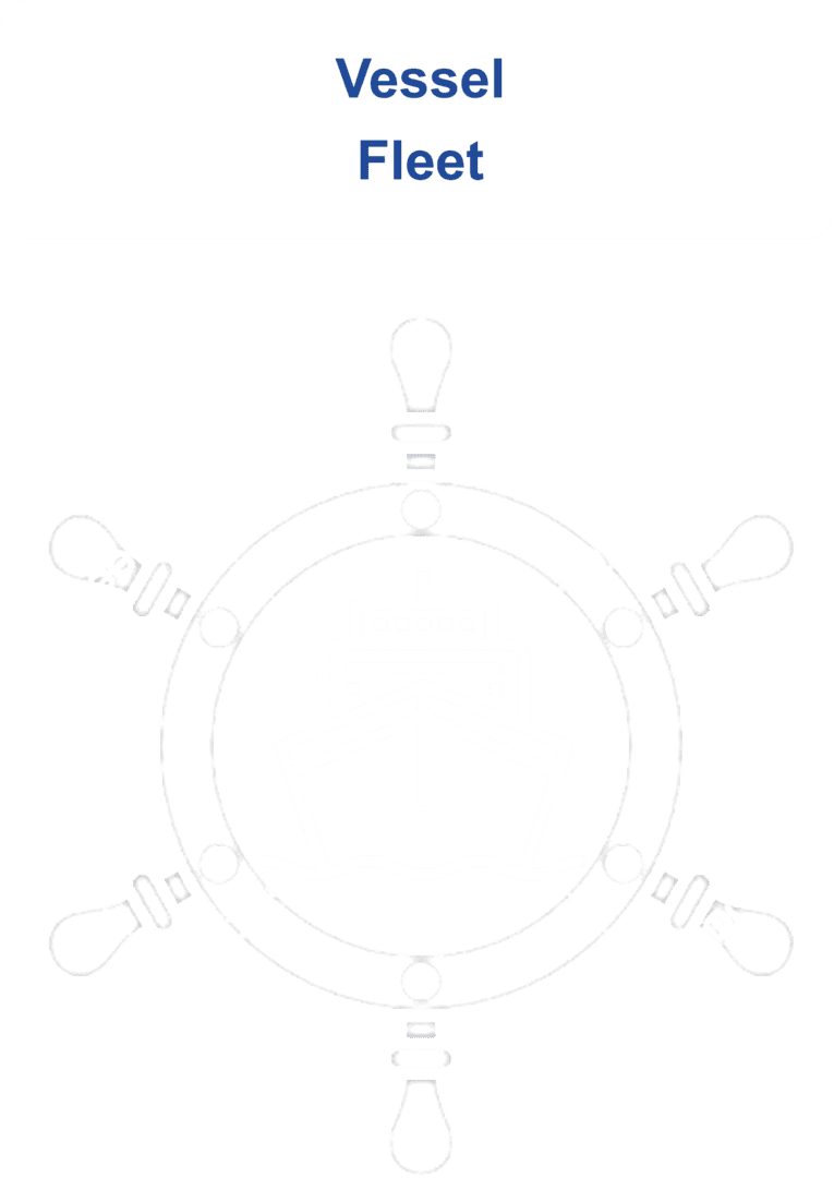 Ship in wheel, vessel fleet logo.